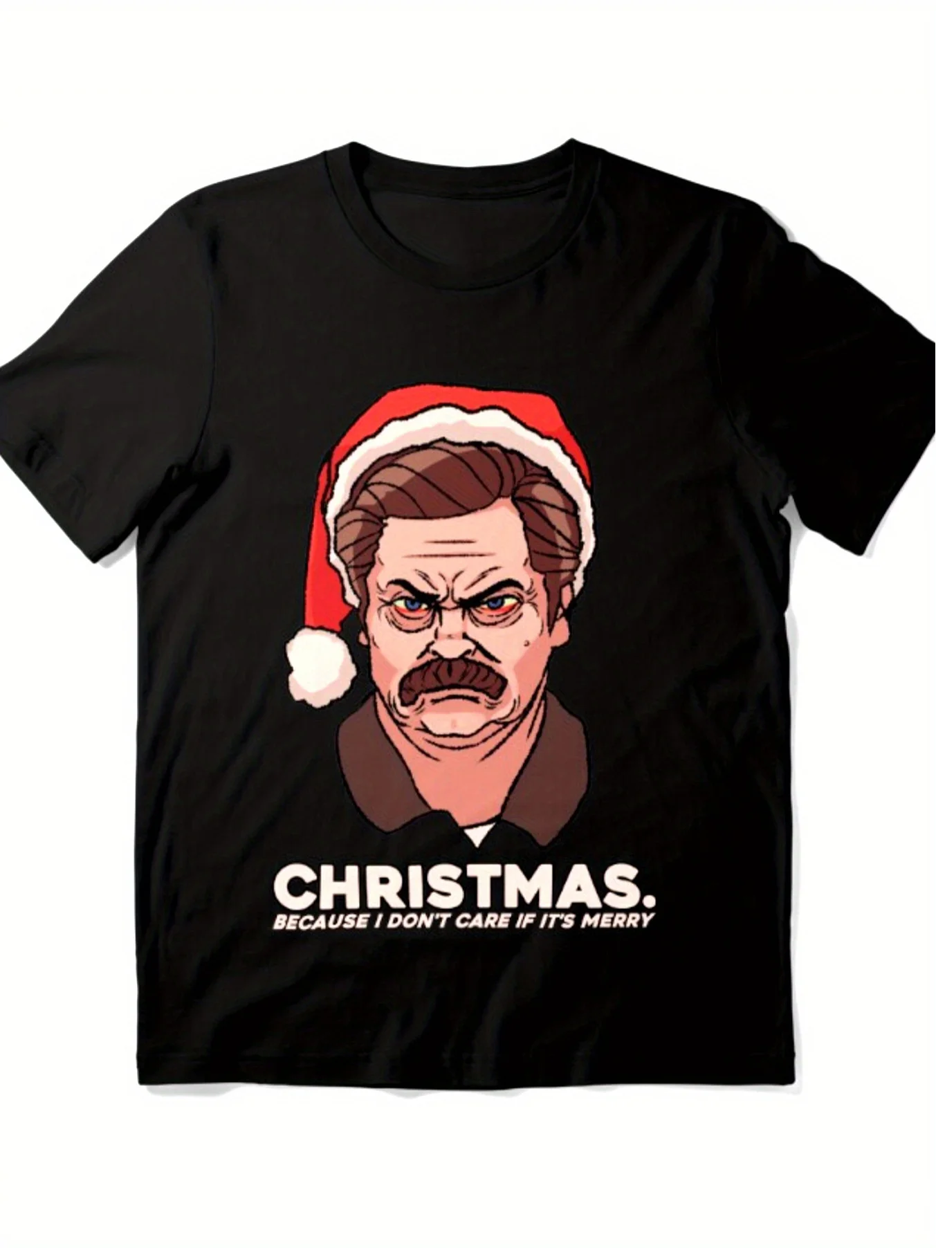 Camiseta de Hombre Ron Swanson - Camiseta de Cuello Redondo de Algodón Suave, con Estampado de Ron Swanson y el Departamento de Parques - Casual - Cultura Divertida