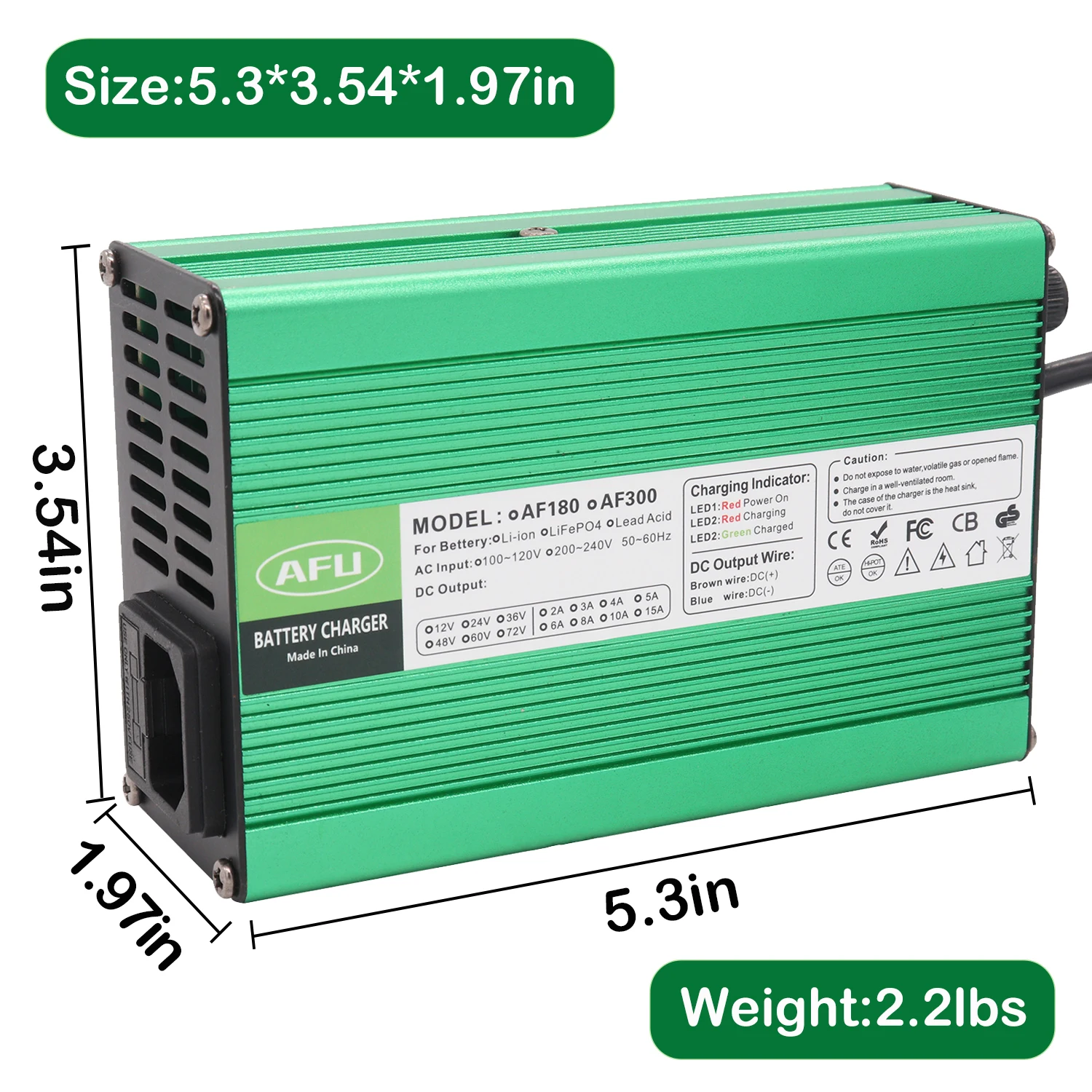 84V 3A Lithium Battery Charger For 20S 72V 74V Charger Smart Aluminum Case Is Suitable