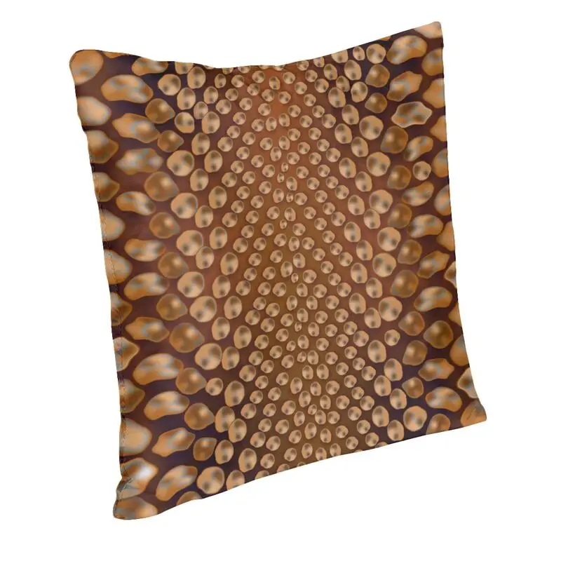 Snake Brown Skin Texture Throw Pillow Cover Decoration Polyester 3D Printed Snakeskin Cushion Cover Sofa Chair Pillowcase