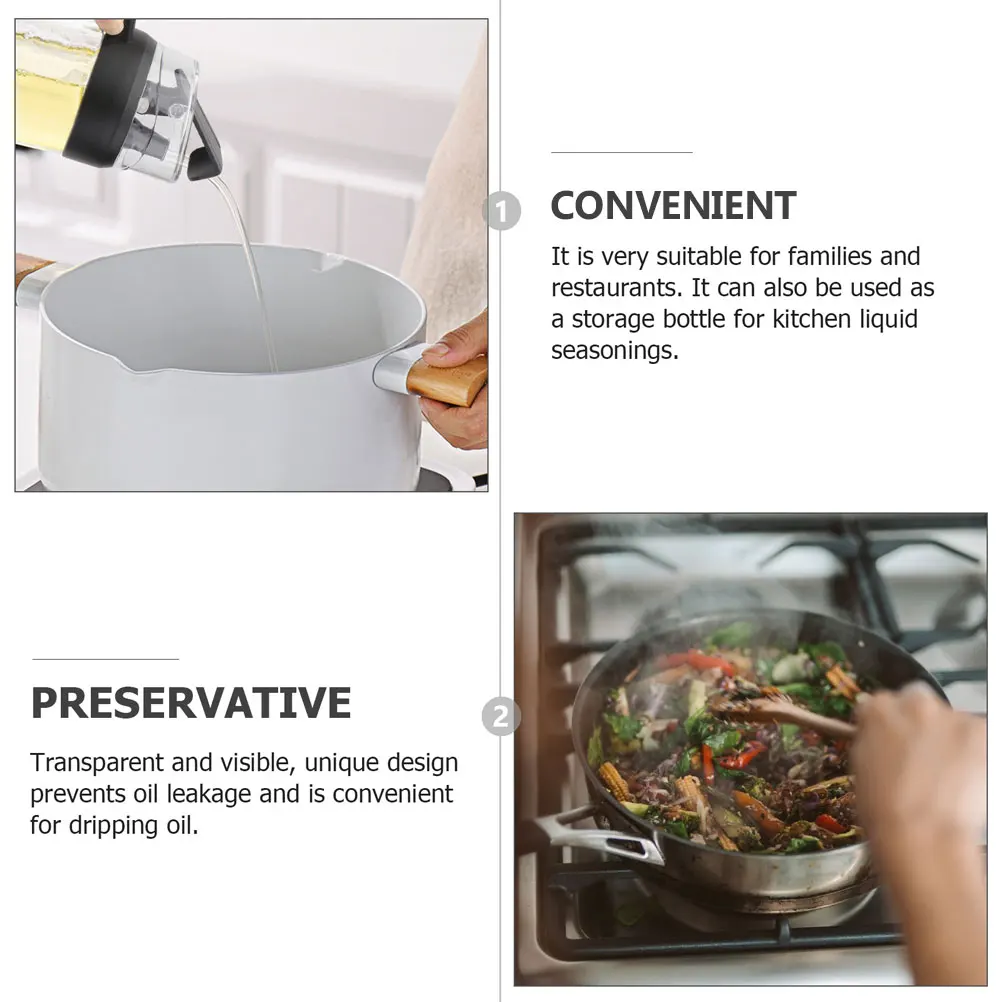 

1Pcs Kitchen Oil Bottle Glass Oil Pot Leakproof Transparent Vinegar Seasoning Storage Container for Home Use Kitchen Supplies