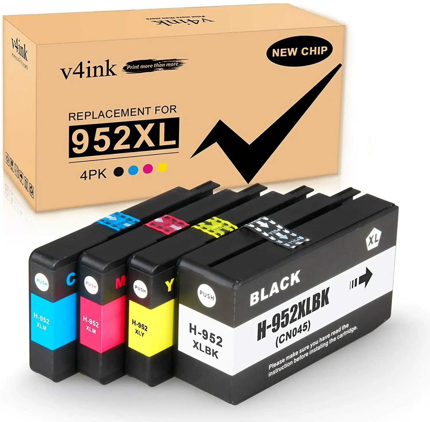 

4pk V4INK 952XL Ink for HP Officejet Pro 7740 8210 8216 8218 8710 8714 8715 8716