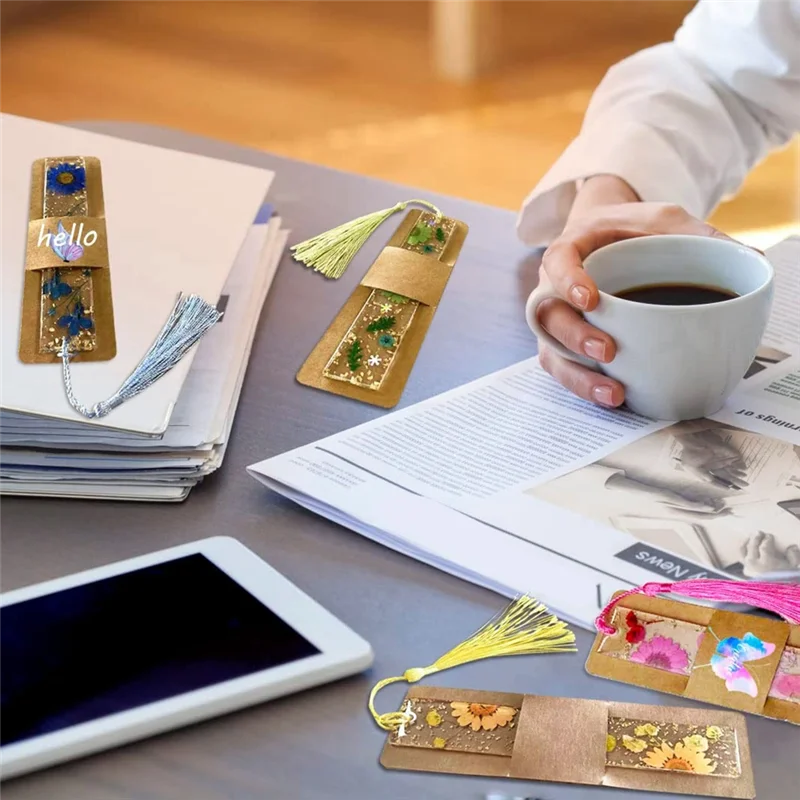 

70 Pieces Sleeves Bookmark Holder DIY Resin Bookmarks Blank Display Cards For Bookmark Gift Wrapping