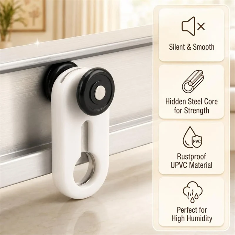 120 Pcs Curtain Track Gliders - Silent Ceiling/Wall Mount Curtain Rail Runners for Smooth & Easy Curtain Opening
