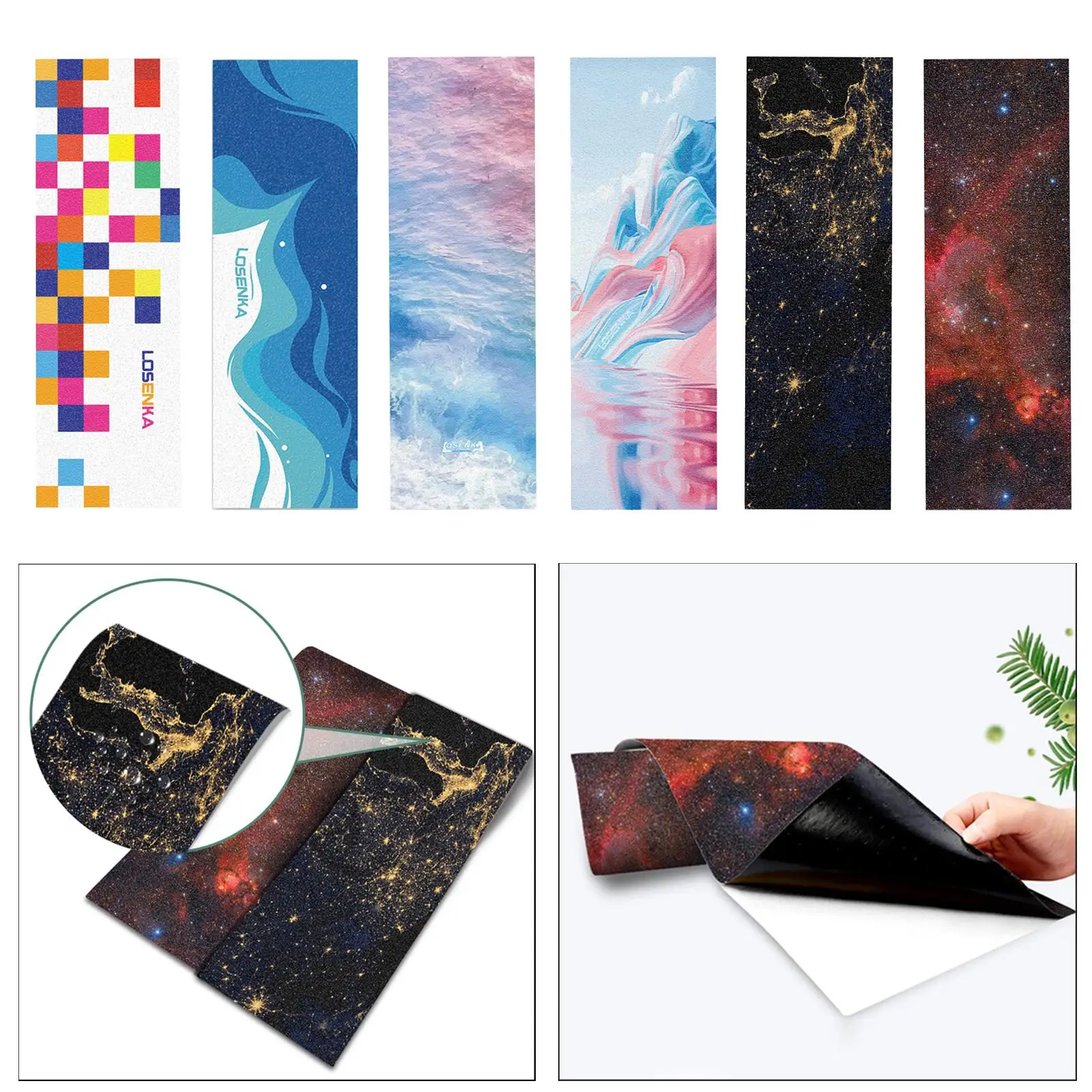 

Longboard Tape Grip Paper Sticker Protection Griptape Guard Protector Sheets Adhesive Skateboard Sandpaper for Pedal Scooter