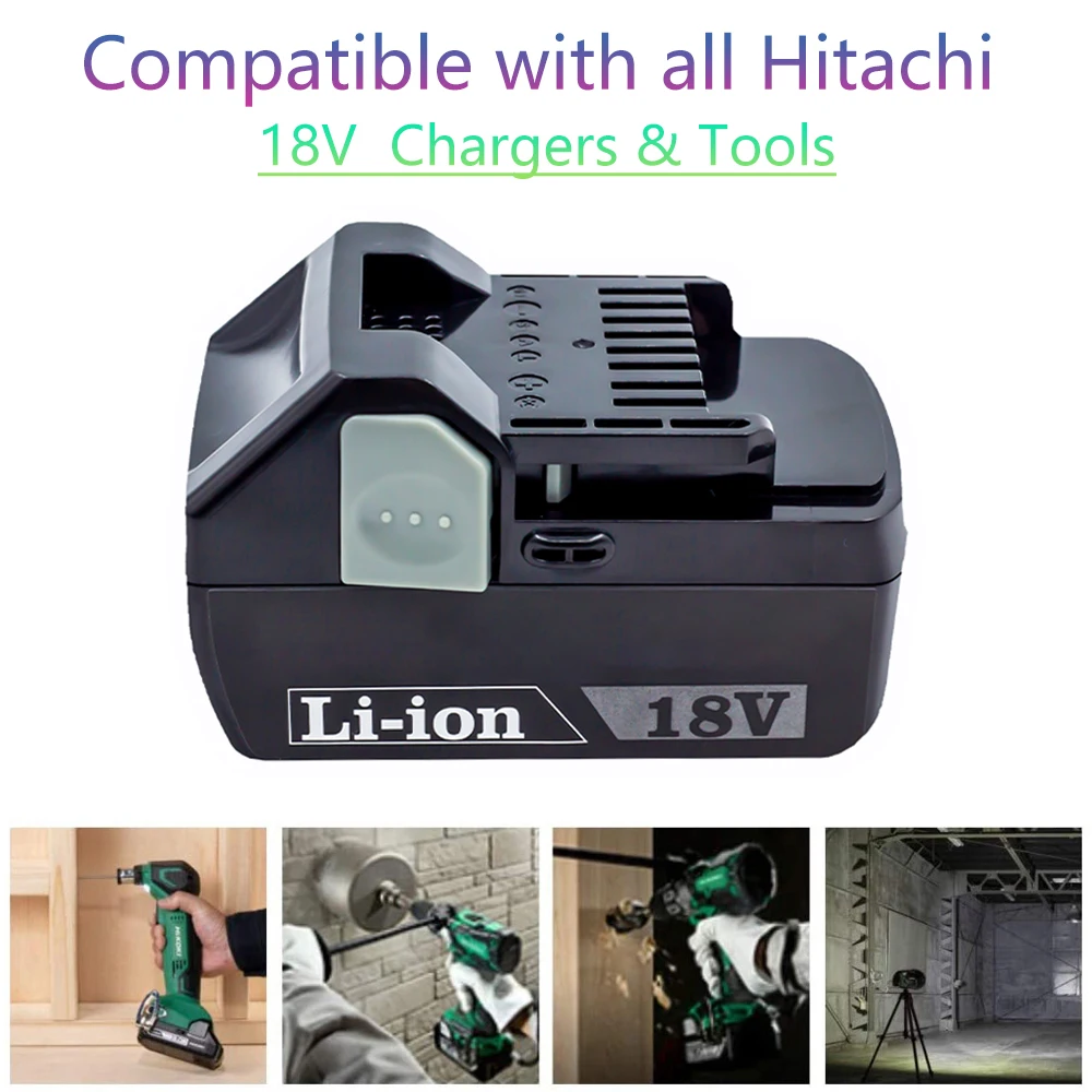 9.0Ah for Hitachi/Hikoki 18V 9000mAh Lithium ion Rechargeable Cordless Drill Power Tool batteryBCL1815 EBM1830 BSL1840 BSL1850