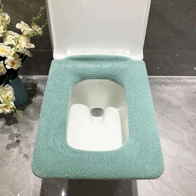 

Моющийся квадратный чехол на сиденье унитаза, теплый коврик, подушка для крышки, домашний декор, ванная комната, зима, 1 шт.