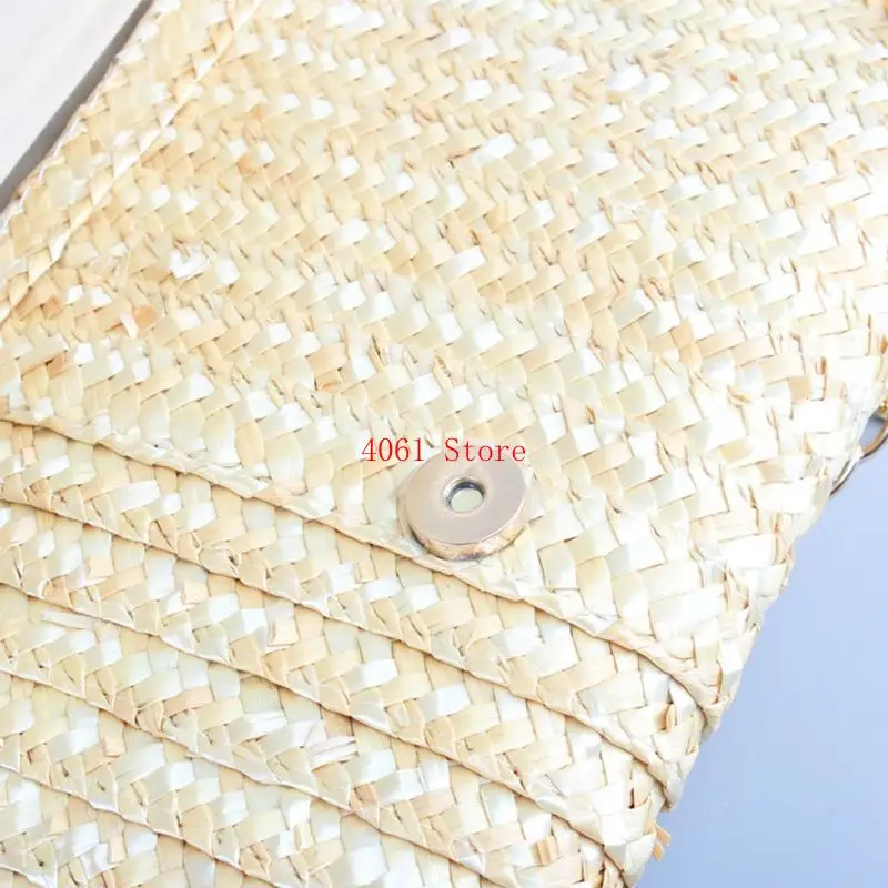 

Daily Simple Woven Straw Clutch Handbag Summer Handmade Envelope Wallet Bag Buckle Flap Bags for Beach Wedding