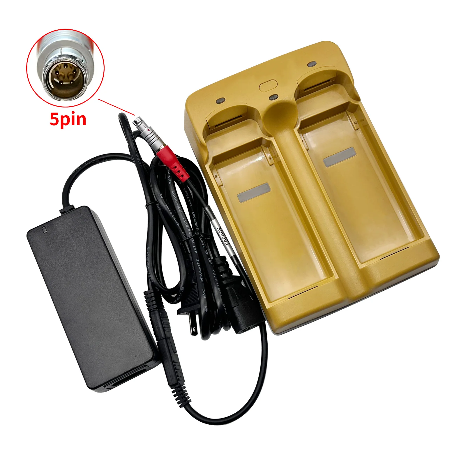 شاحن بطارية GPS GR3 GR5 بفتحة مزدوجة لكابل الطاقة TOPCON + A00302 ومحول الطاقة Hiper DC 12V