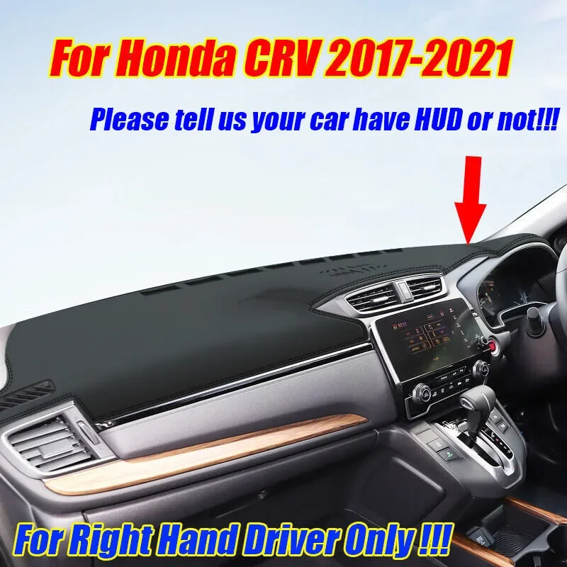RHD Leather Dashboard Cover Dash Protector Pad Mat For Honda CRV CR-V 2017-2021