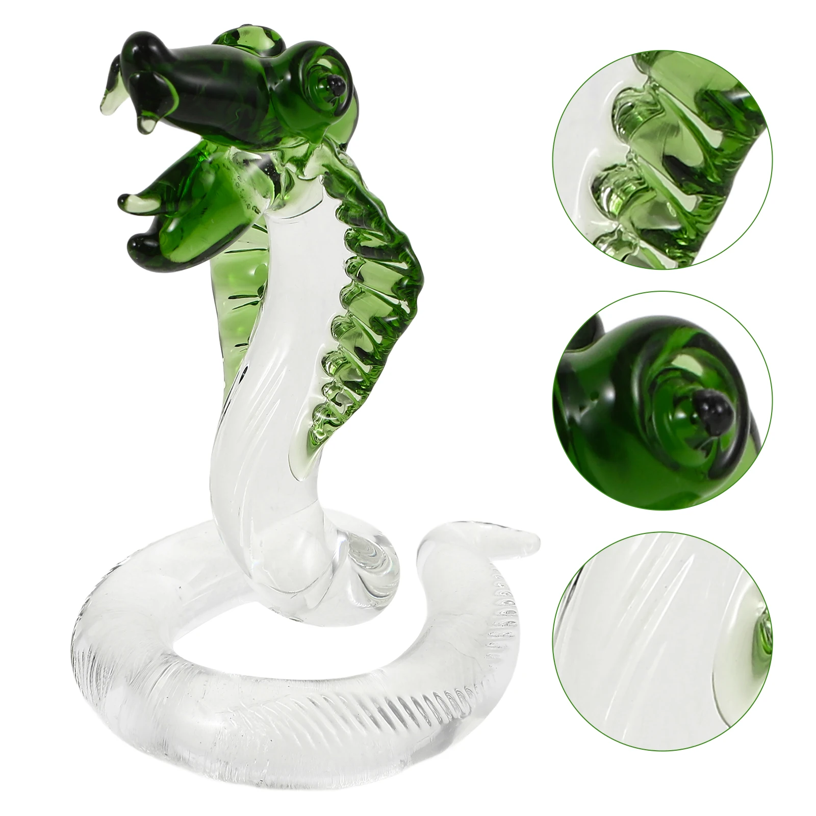 

Glass Snake Figurine Home Decor Adorable Animal Statue Crafts Mini Model Lightweight Stable Display Ornament Glass Crafts Decor