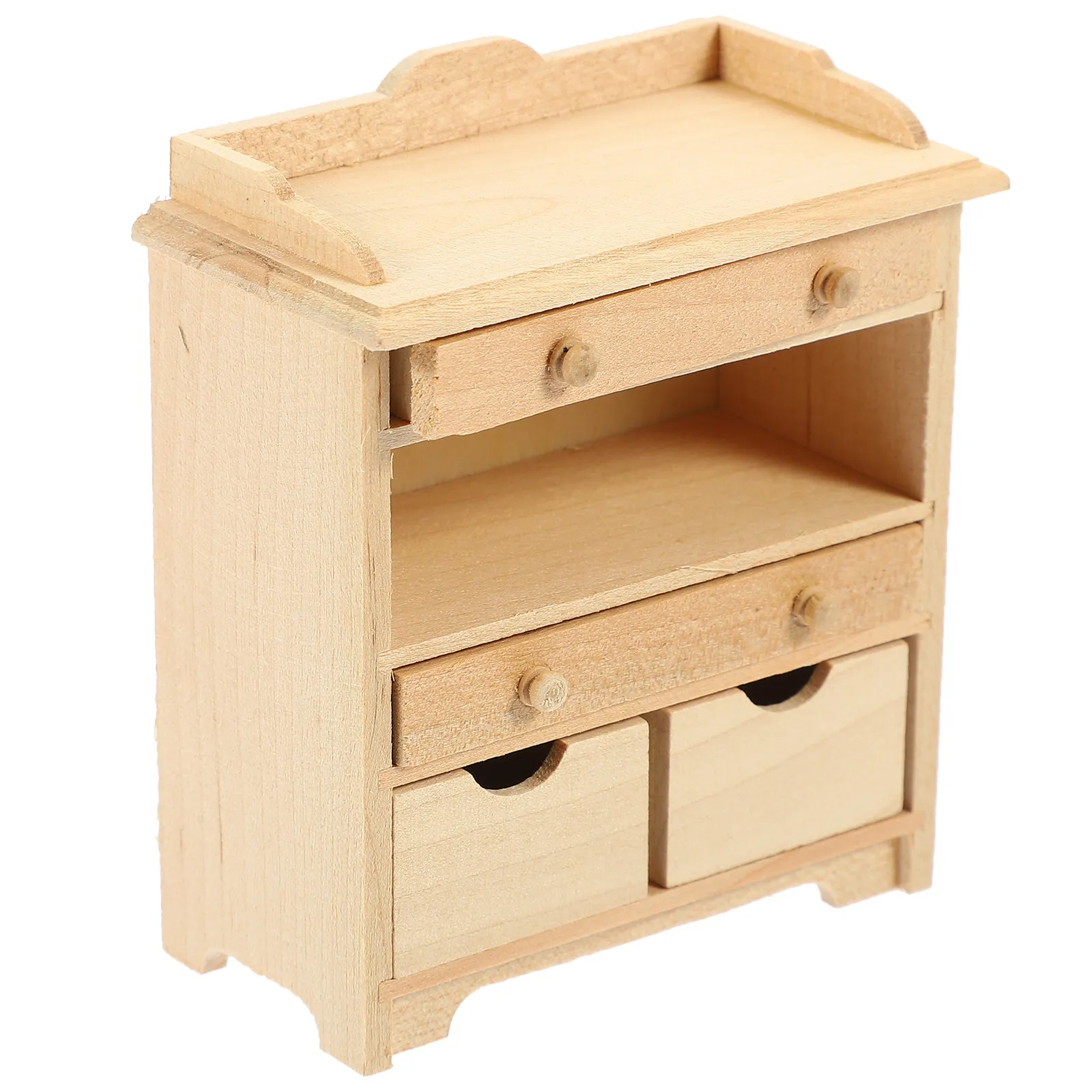 

Миниатюрный деревянный шкаф 1:12: Точно выполненный мини-шкафчик для миниатюрных сцен, уютный, настраиваемый декор для дома и офиса