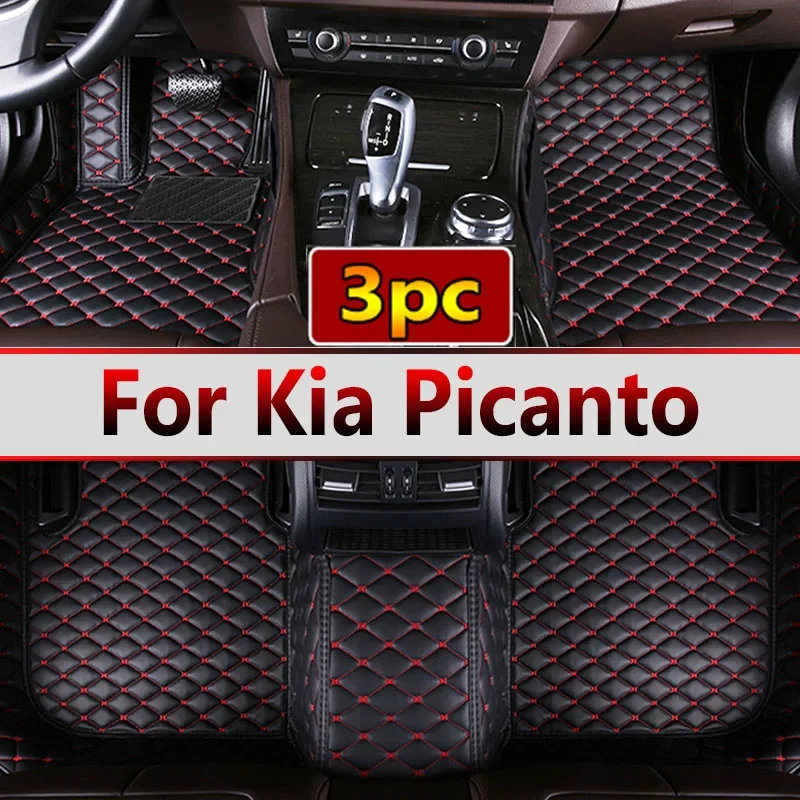 Leather Car Floor Mats For Kia Picanto Morning Grand Eko Taxi JA 2012~2017 5door Anti-dirty Car Mat Tapete Carro Car Accessories