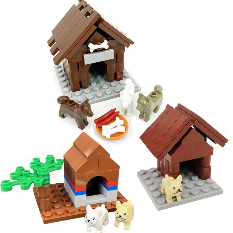MOC Building Blocks DIY Dog Alsatian German Shepherd Bricks Toys Educational Animal Compatible with Assembles Particles