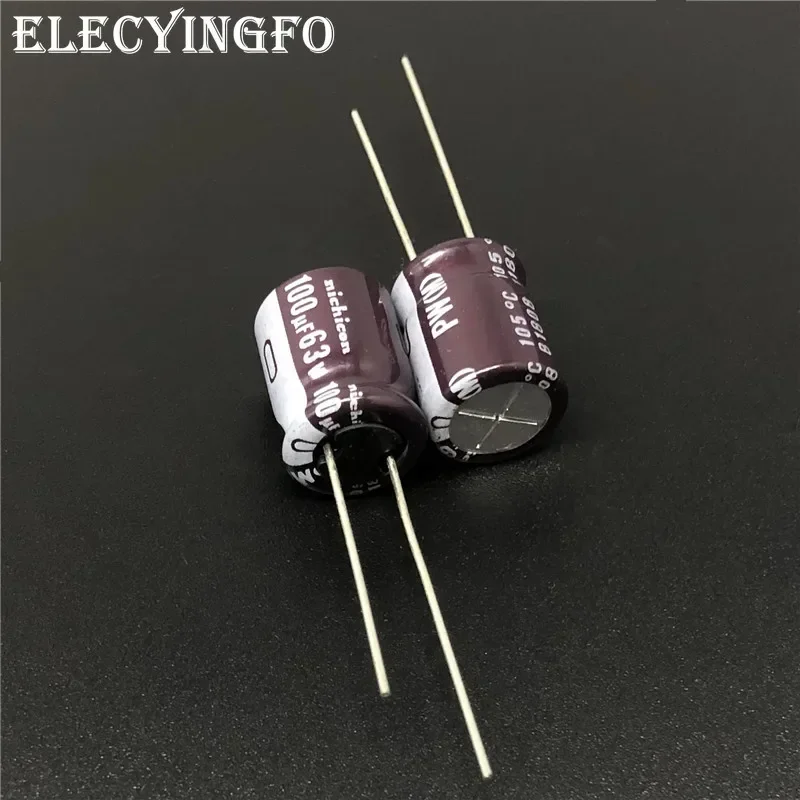 

10pcs/100pcs 100uF 63V NICHICON PW Series 10x12.5mm Low Impedance Long Life 63V100uF Aluminum Electrolytic capacitor