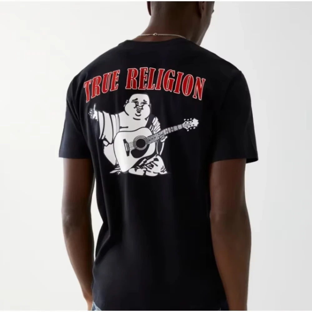 True Religion T-shirt Graphics T-shirt Men Cotton Graphic Crew Neck T-shirt Printed Short Sleeve Comfortable Breathable Top