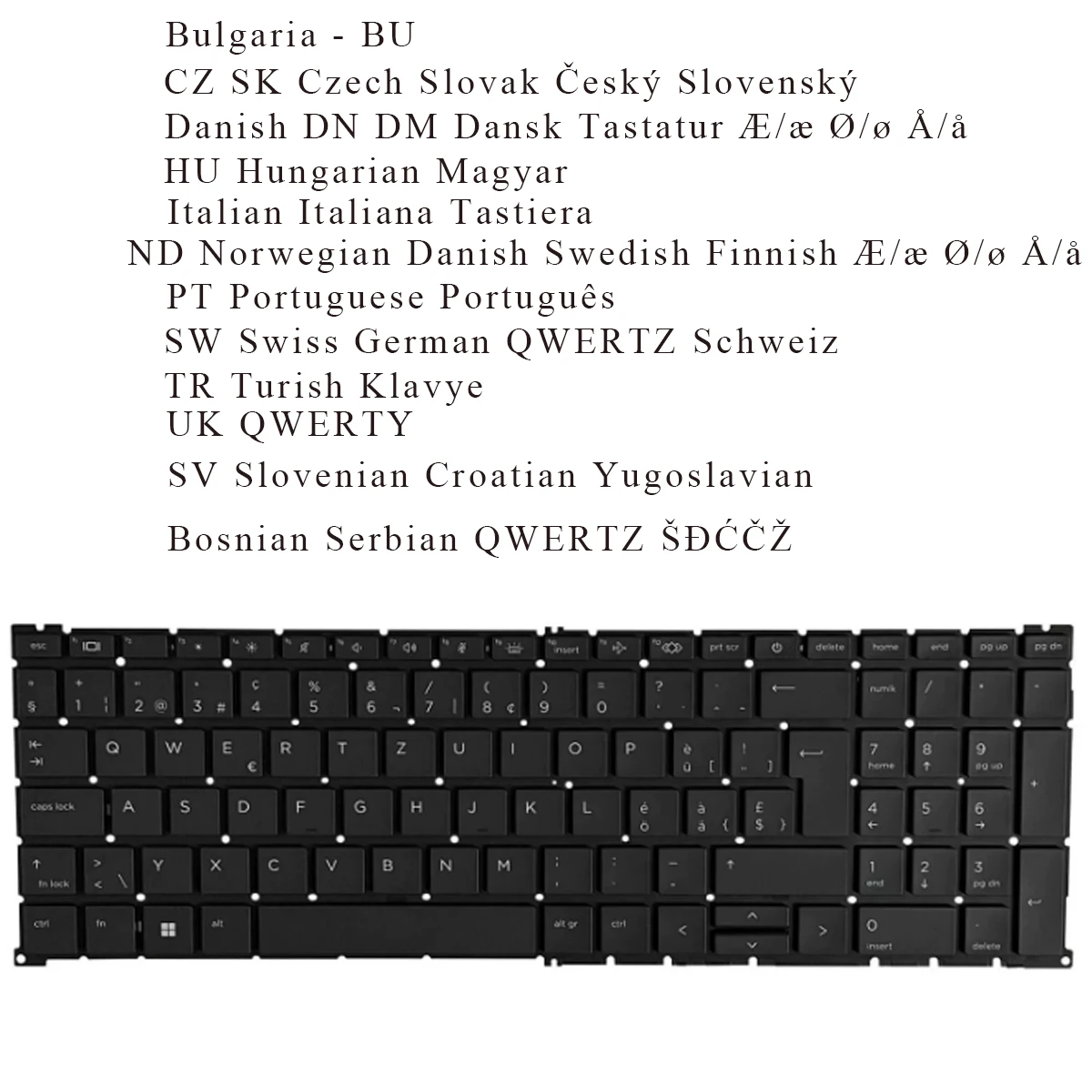 New BU Czech Danish Hungarian Italian ND Portuguese Swiss TR UK YU SV Keyboard for HP ZBook Fury 16 G9 , Fury 16 G10 RGB BACKLIT