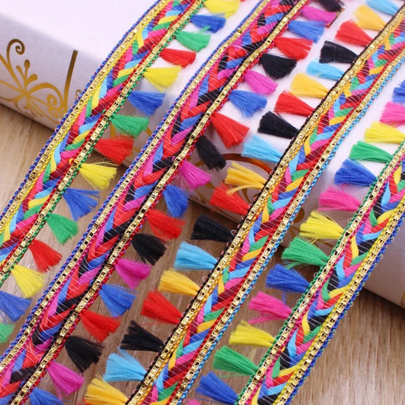 1Yards Tassel Fringe Trim Garment Clothes Curtain Ribbon Lace Embroidery Fabric Trimmings Sewing Dress Tassels Tassle Needlework