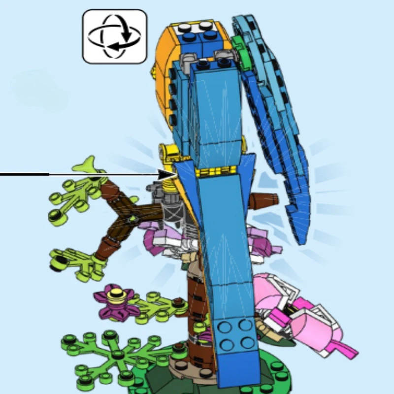 3 in 1 Parrot Building Toy Set, Transforms to 3 Different Animal Figures - from Colorful Parrot, to Swimming Fish, to Cute Frog 4