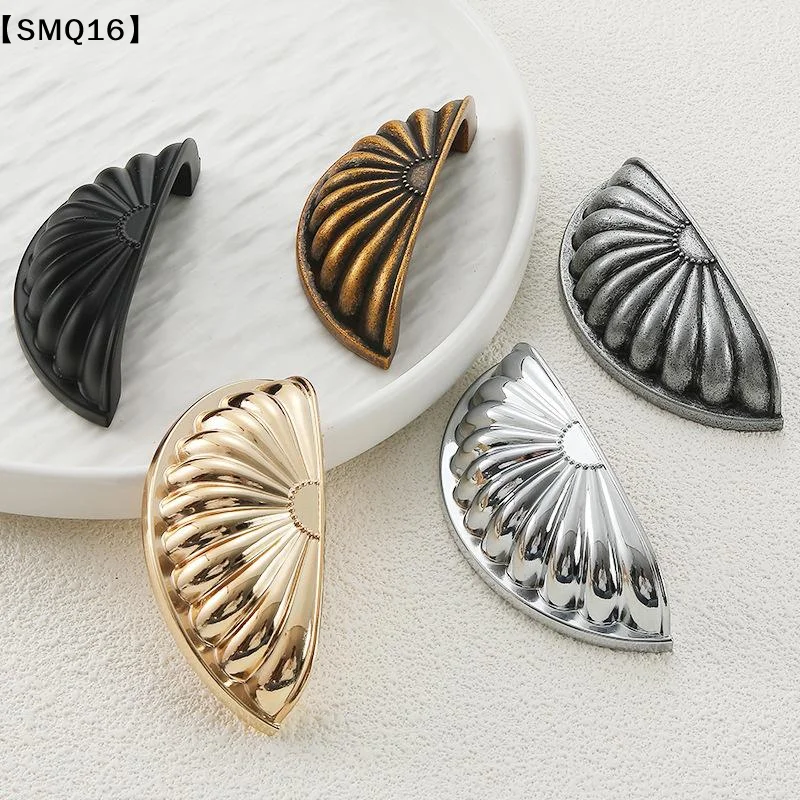 Shell Semicircle Solid Zinc Alloy Drawer Handles Headboard Cabinet Pulls Wine Cabinet Door Antique Handle Hardware【SMQ】