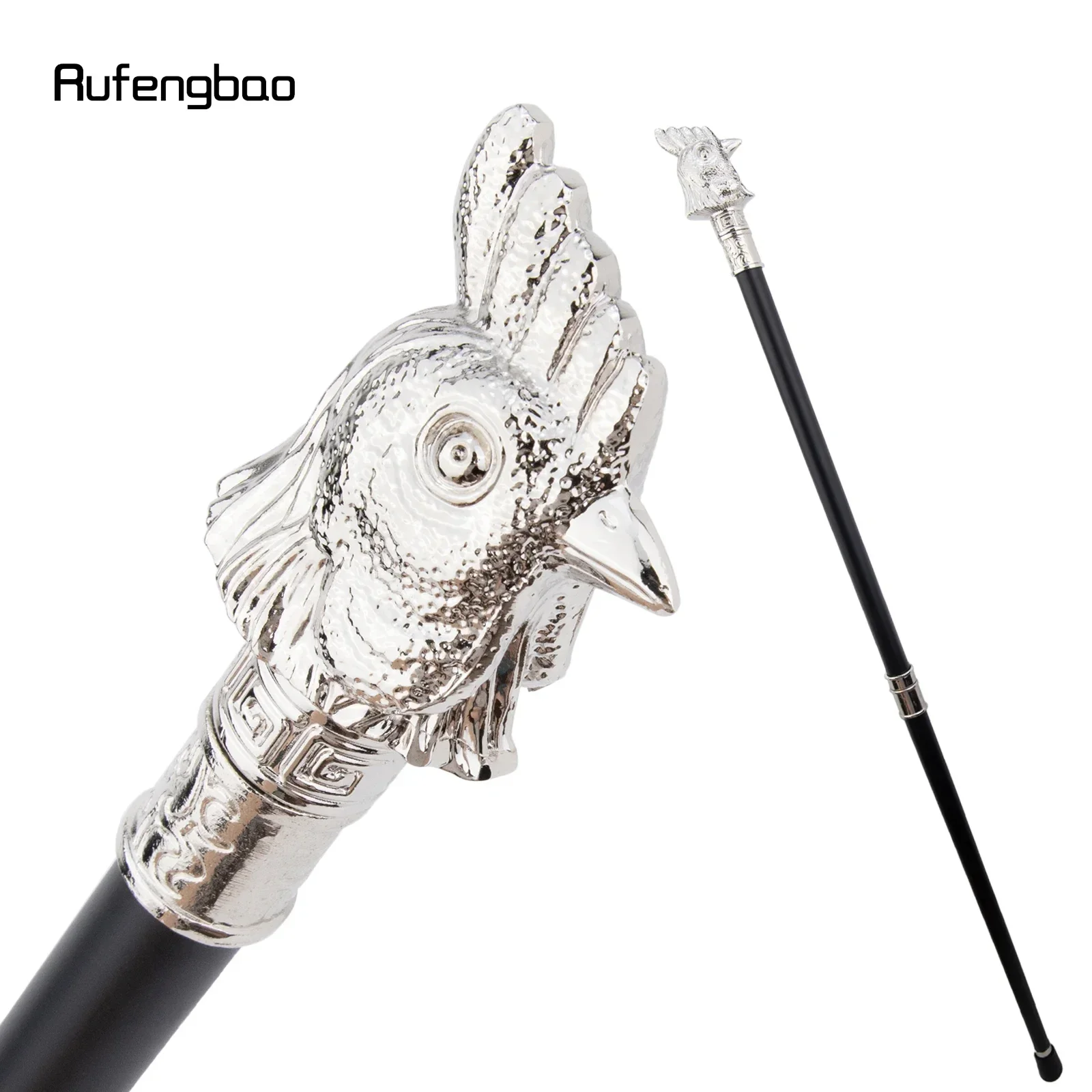 

White Chicken Rooster Head Animal Fashion Walking Stick Decorative Cospaly Vintage Party Fashionable Walking Cane Crosier 93cm
