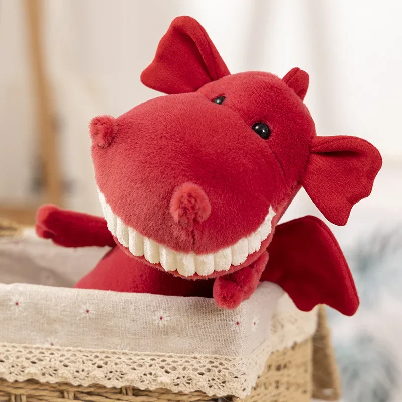 Muñeco de dientes grandes con sonrisa fea y bonita, jellycat rojo, pequeño dragón, mascota, juguete de peluche, regalo para niña, juguete de peluche, festival para niños, vacaciones