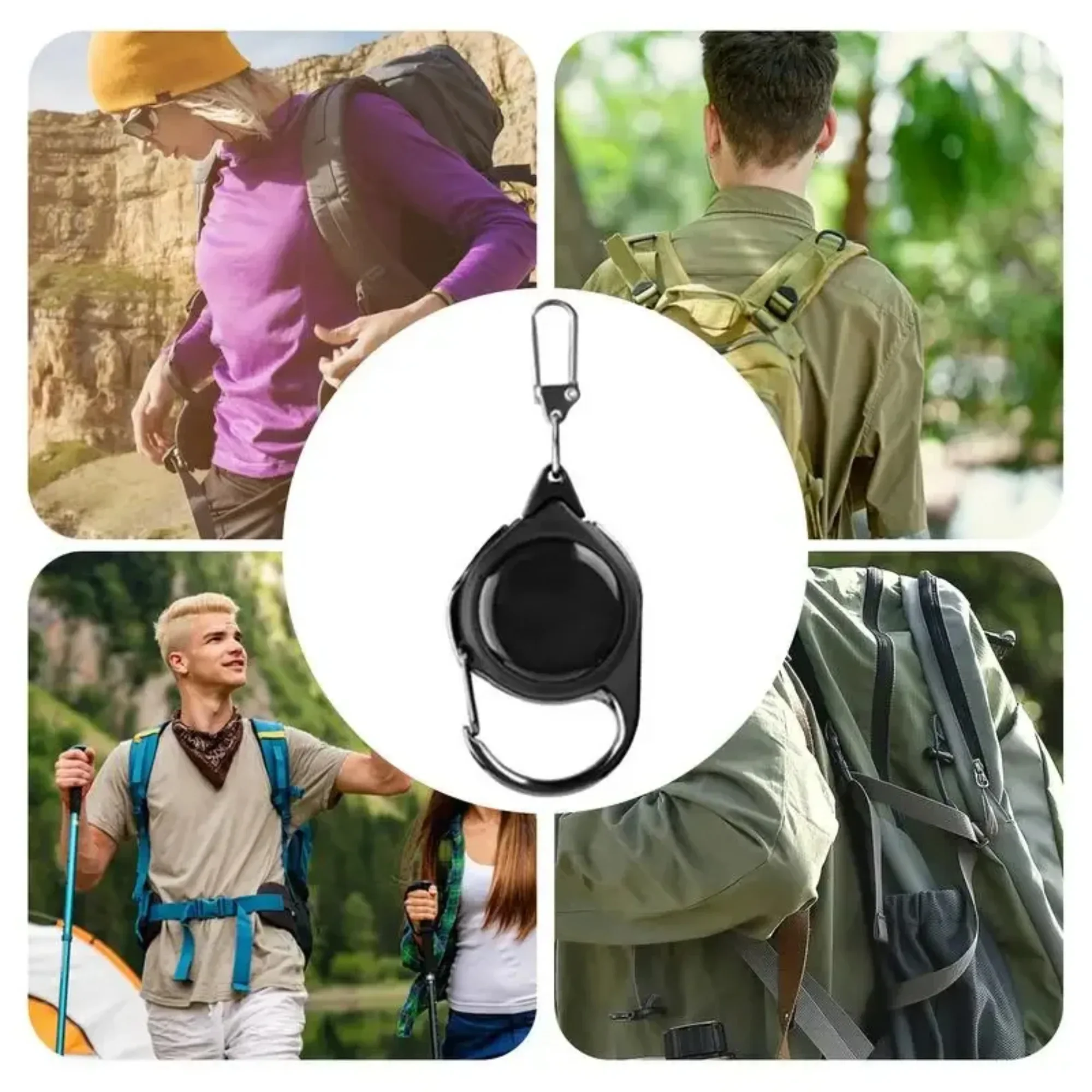 سلسلة مفاتيح تصغير، بكرة حامل شارة قابلة للسحب للمفاتيح وبطاقات الهوية والأدوات، سلسلة مفاتيح محمولة خفيفة الوزن للسفر