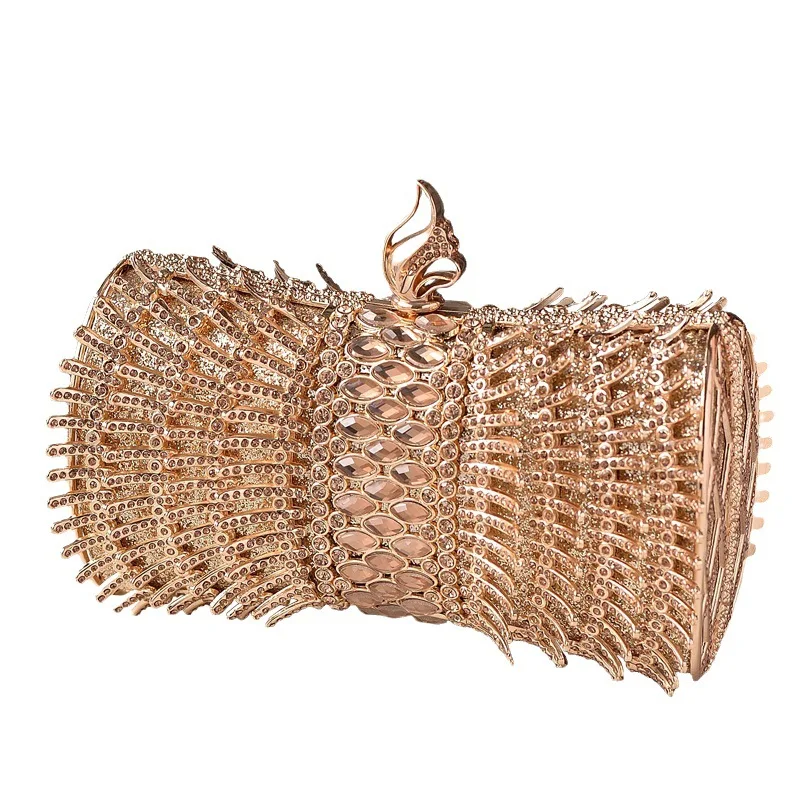 

Diamond Embedded Evening Clutch Bag Handheld Ball Gown Bag Briti Sle Hard ell Youth Suitable Lo Bule Closure PU Lea...