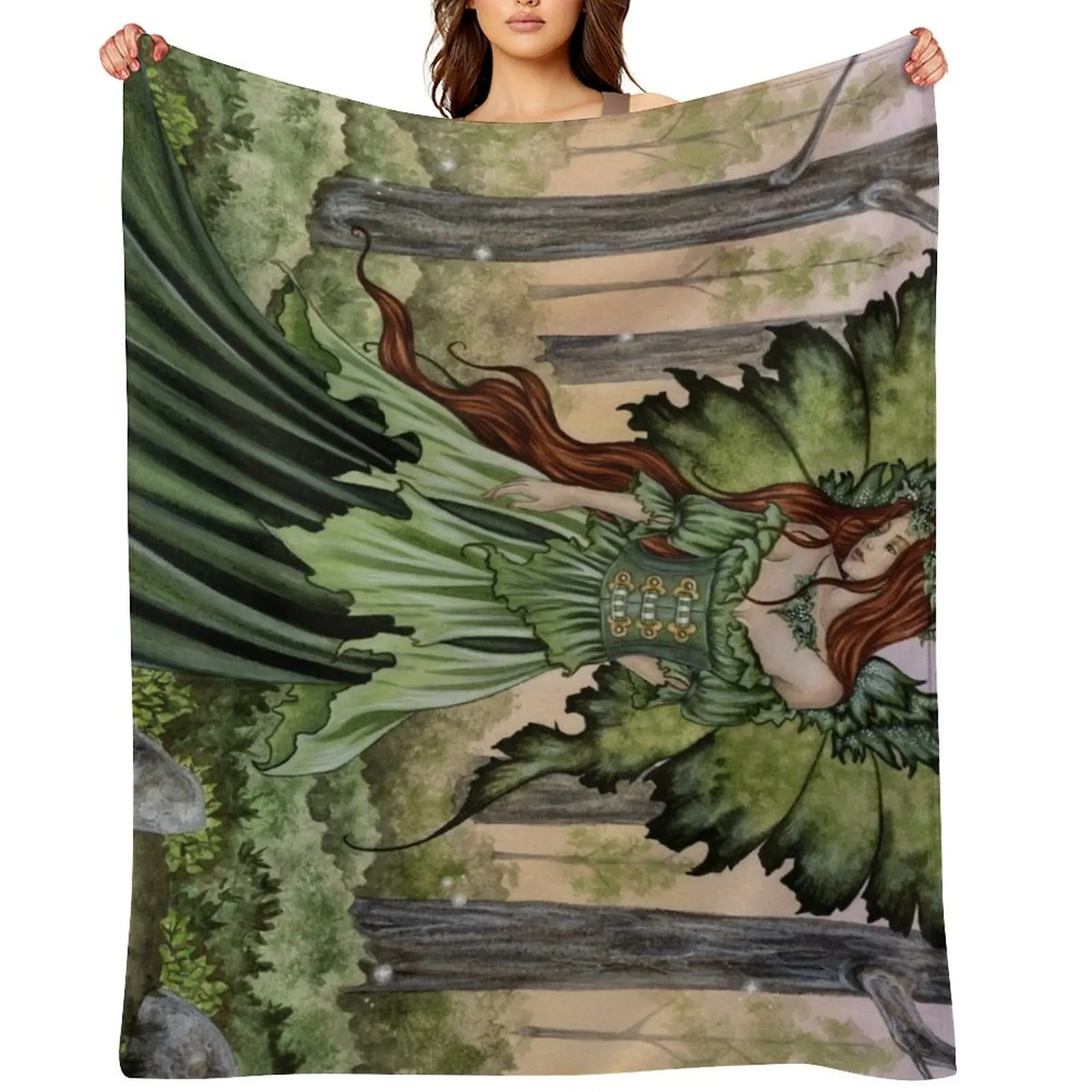 

Lady of the Forest Throw Blanket bed plaid Plaid on the sofa Winter beds Luxury Thicken Blankets