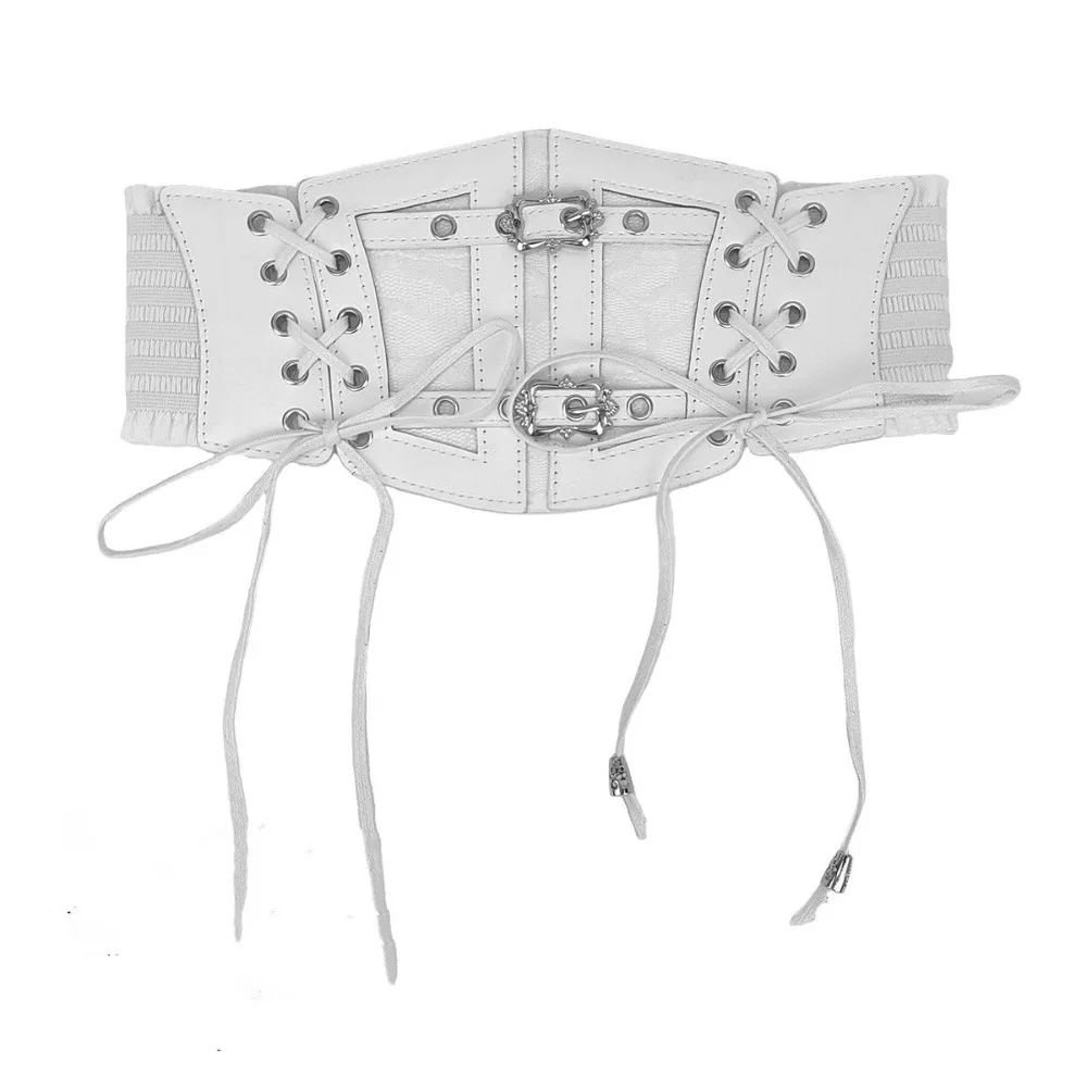 Eleganti fasce in pizzo regolabili tinta unita corsetto elastico cintura cravatta corda dimagrante corsetto a vita larga da donna