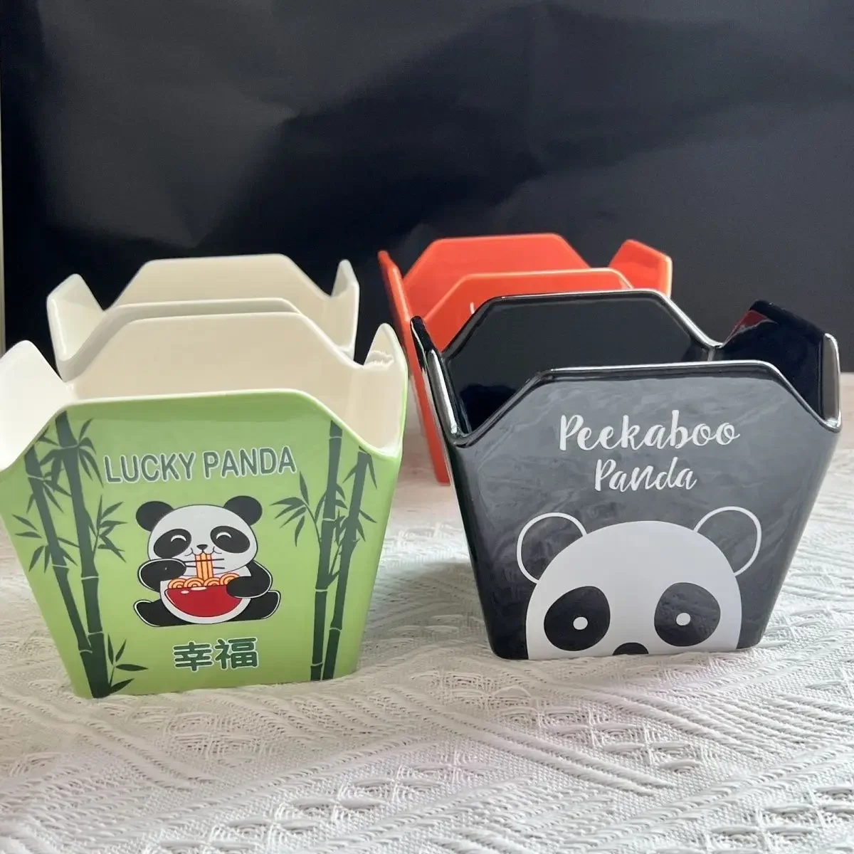 Cartoon Ceramic Bowl Japanese Style Snack Popcorn French Fries Salad Noodle Bowl Tableware Kitchen Items Accessories Gift