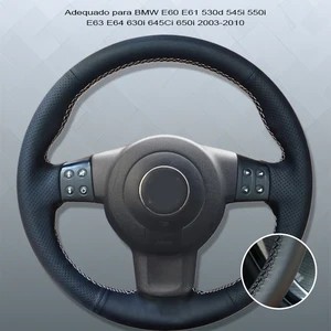 Black microfiber leather car steering wheel coverage, Case Case, Seat Leon MK2 2006-2008, Ibiza 6L 2007, personalized 10 Main Sales Steering Cover Seat Ibiza - №3