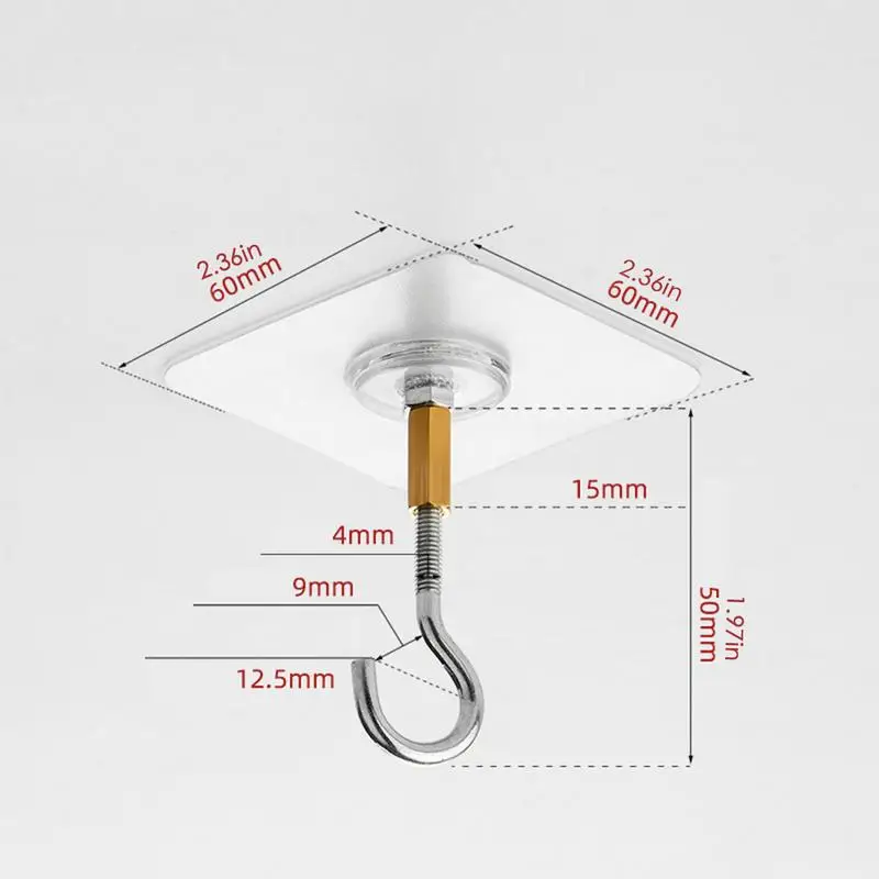No Drill Ceiling Hooks 8PCS Ceiling Hangers Eye Hooks For Lights Wind Chimes Lantern Decorative Hook Ceiling Decoration For