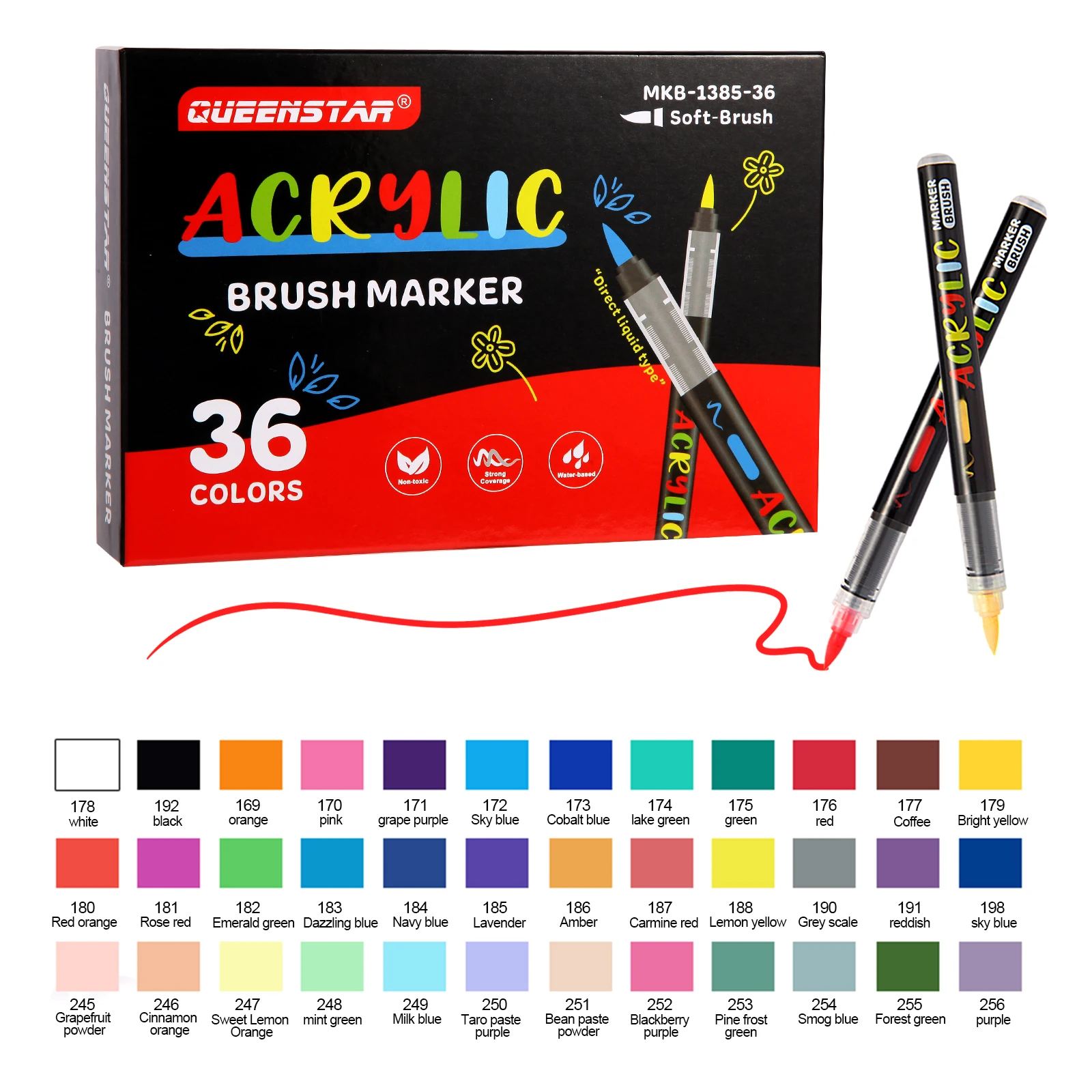12-48 Colors Premium Acrylic Paint Markers, Multifunctional Painting Pens for Canvas Ceramic DIY Handcraft Art Creation Supplies