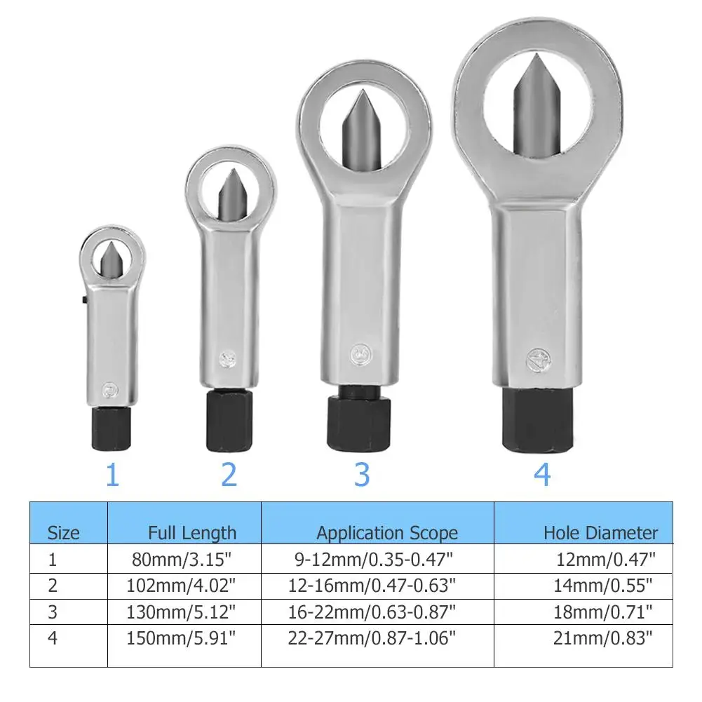 9-27mm Break Damaged Nuts Splitter Cracker Rust Nut Manual Remover Tools