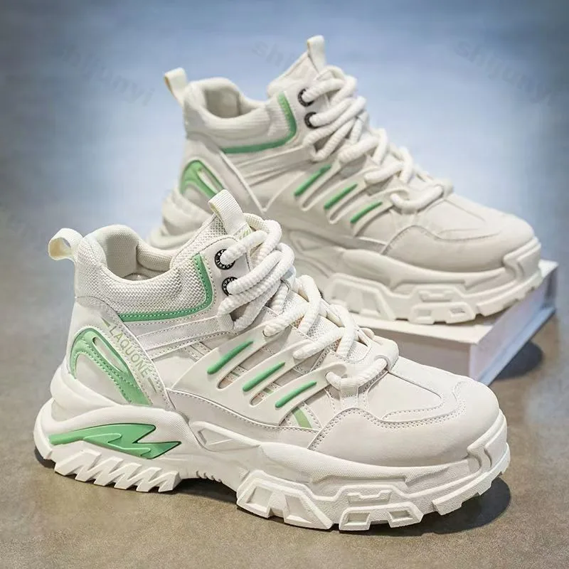 الرجال عالية أعلى أحذية رياضية خريف 2025 جديد عالية أعلى حذاء من الجلد حذاء كاجوال مريح في الهواء الطلق احذية الجري عالية الجودة Zapatillas