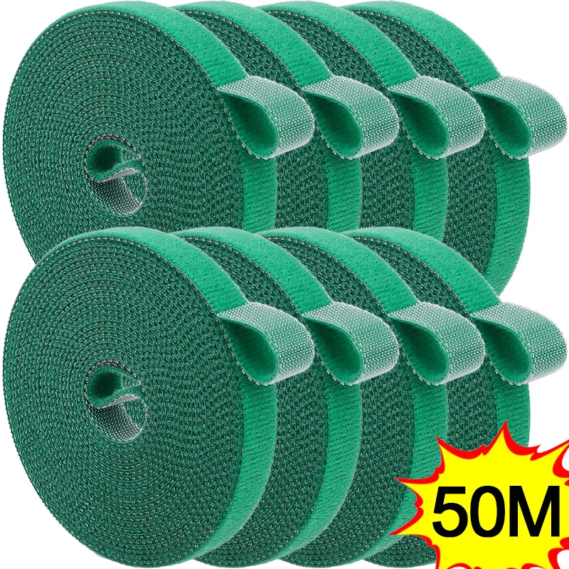 

50/1M Reusable Nylon Plant Ties Bandage Hook for Support Grape Vines Self Adhesive Cable Tie Fastener Tape Garden Home Supplies