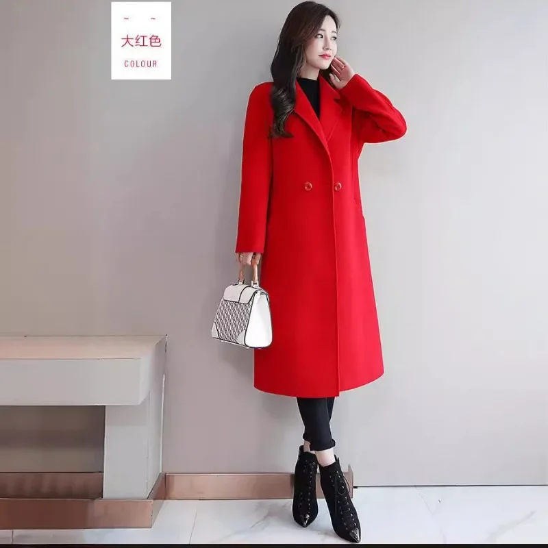 Women Simple Mid-Length Coats Spring Autumn Solid Colors Single Button Blend Coats New Chic Loose Casual Jackets Fashion Jackets