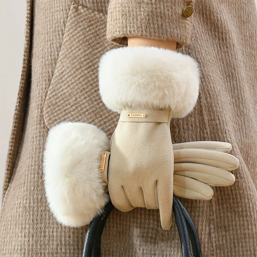 بدلة شتوية دافئة مكونة من 3 قطع، قبعة فرو دافئة، مجموعة قبعات وشاح قفازات، مقاومة للرياح وسميكة، مناسبة للأنشطة الخارجية #6