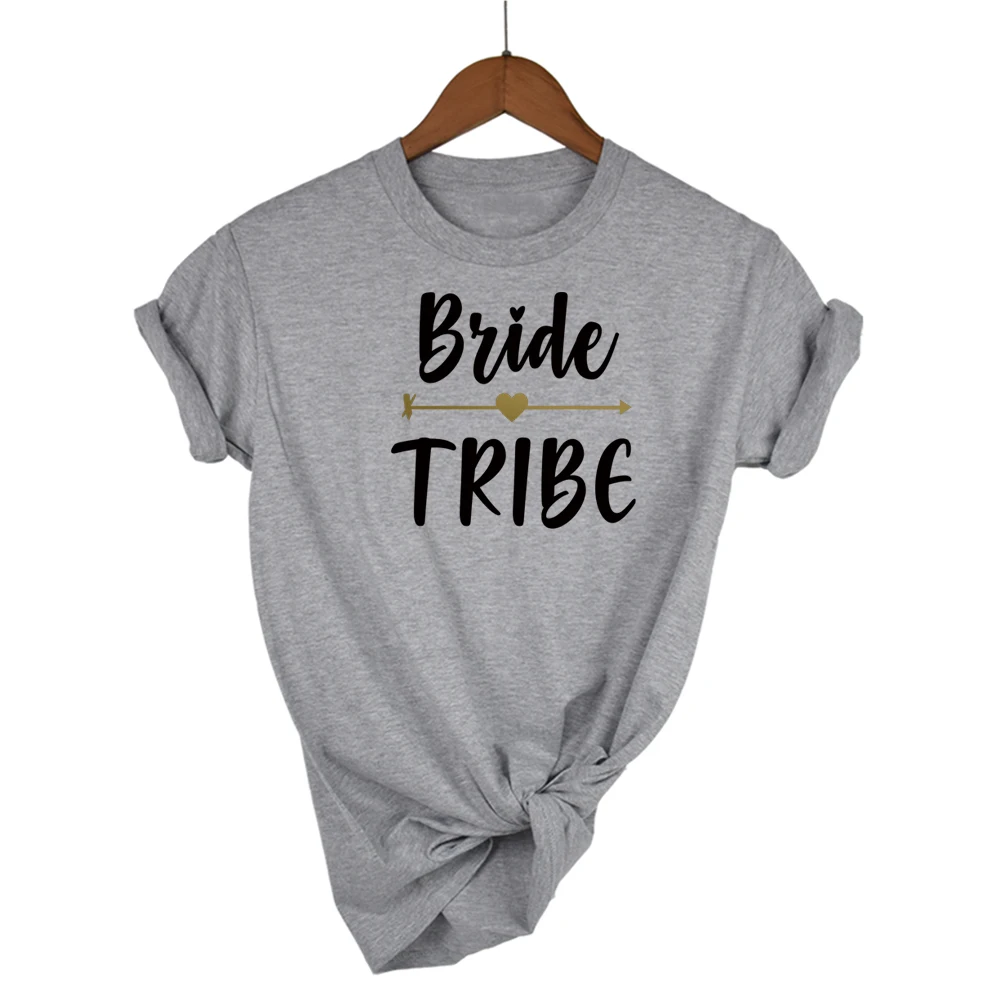 Bride Tribe arrow Print Women tshirt Cotton Casual Funny t shirt Gift For Lady Yong Girl Top Tee 13 Colors