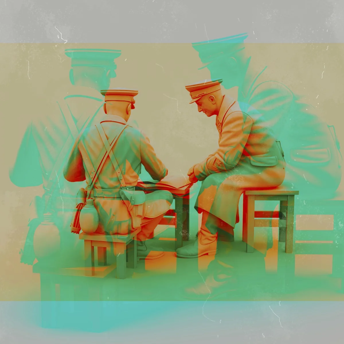 Набор неокрашенных фигурок из смолы в масштабе 1/35, военная тематика, изображение встречи армейского генерала, в разобранном и неокрашенном виде, GK.