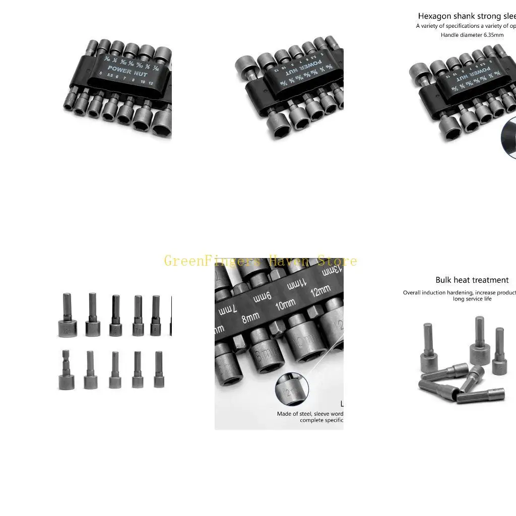 

F68D 14 шт./компл. насадки с шестигранной головкой, гайка, набор отверток, ручные инструменты 5-12 мм