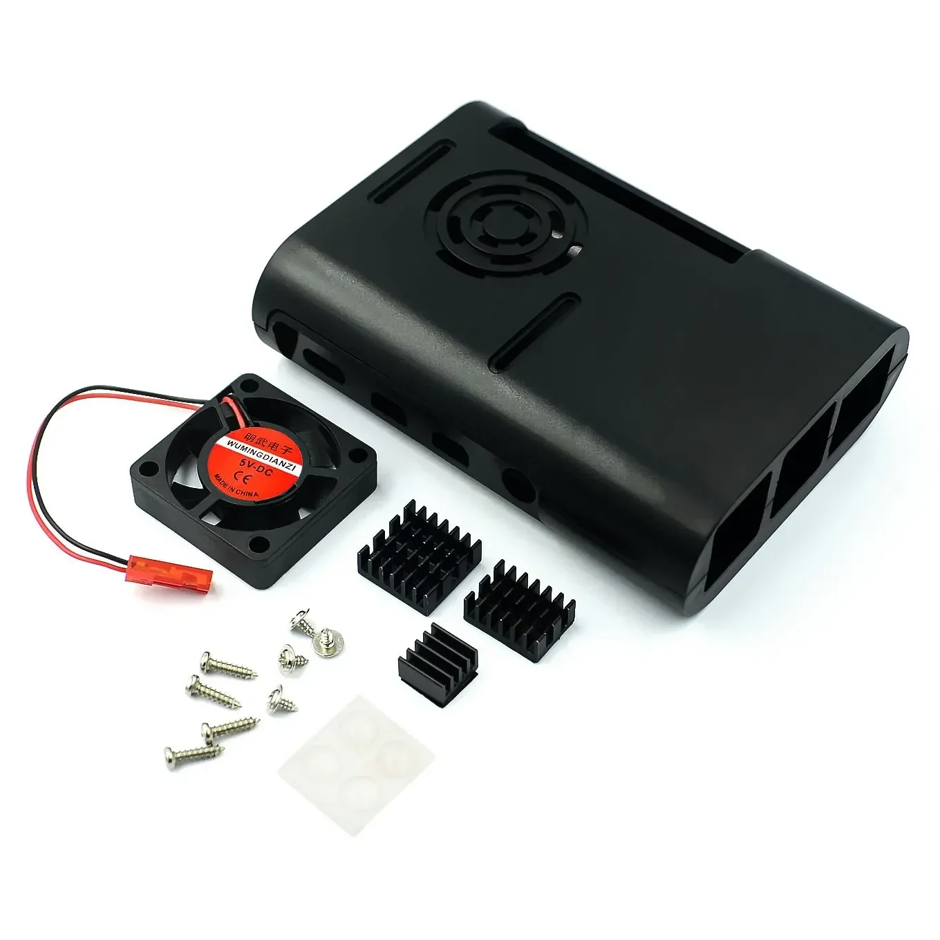 

for Raspberry Pi 4!!! New!Pi Box ABS case with Fan module for for Raspberry Pi 4B + 3pcs pure aluminum heat sink