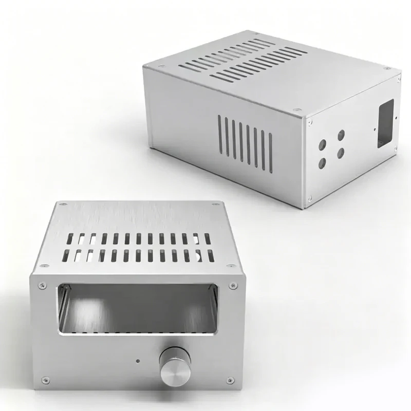 168×100×229mm All Aluminum Mini Amplifier Enclosure, Empty DIY Housing for Power Amp & DAC Audio Decoder