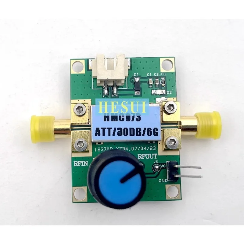 HMC973 Voltage attenuator Gold plated RF board 6GHz bandwidth up to 31dB ALC