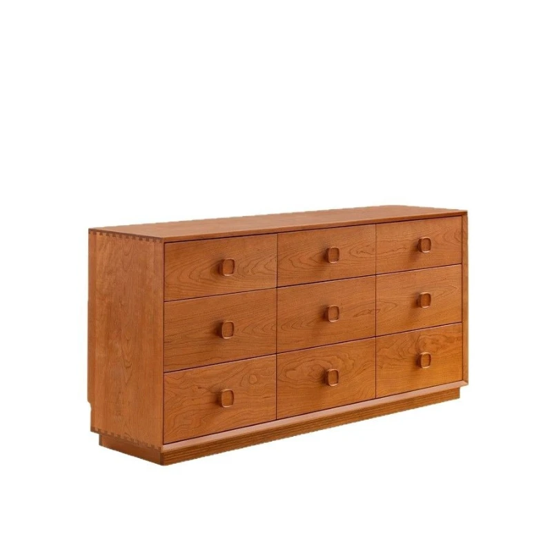 

Square fruit bucket cabinet retro bedroom bedside cabinet living room against the wall medieval cabinet cherry wood solid wood