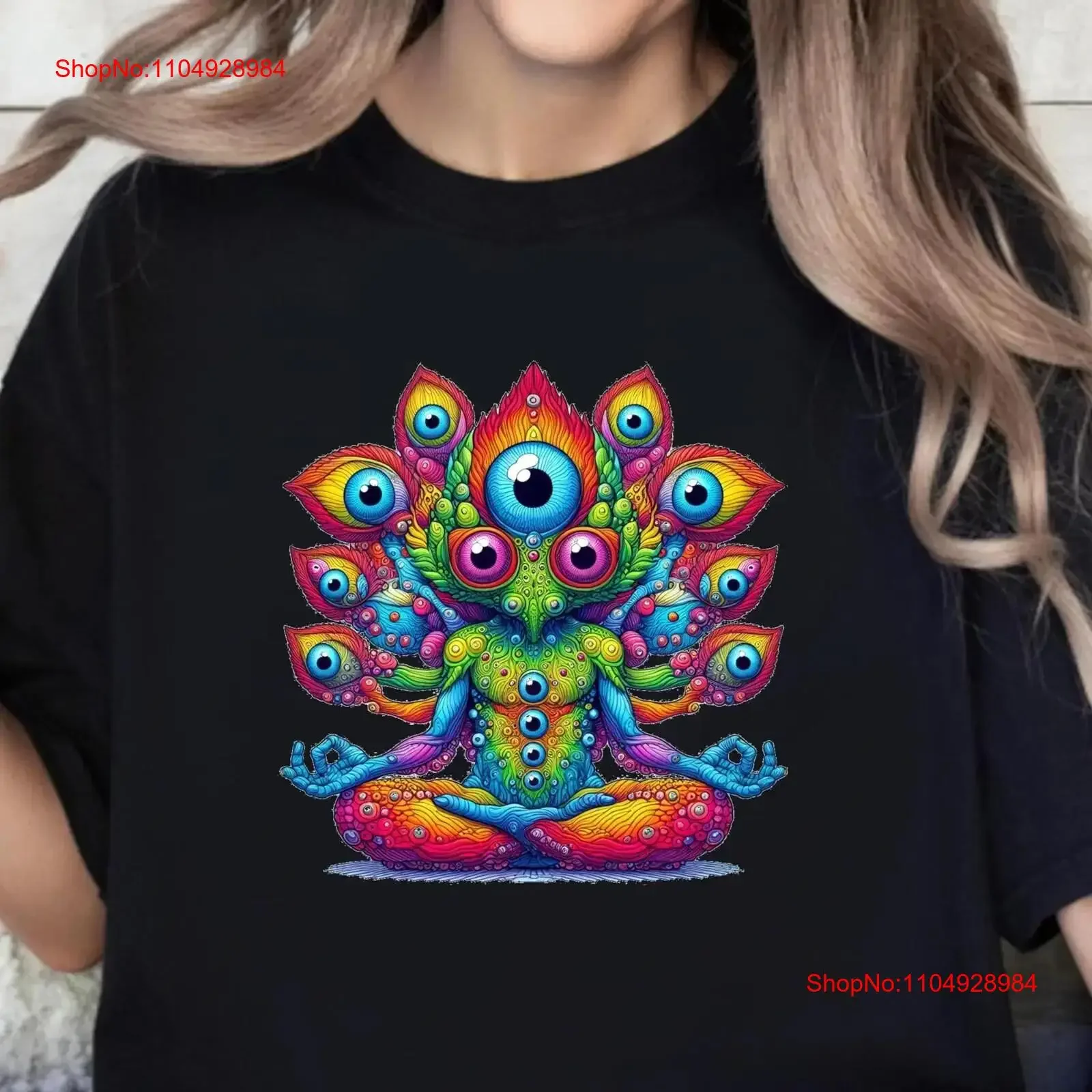 

Красочная психоделическая футболка с изображением инопланетянина в мягком стиле, уличная одежда Martian Weirdcore Trippy, странная винтажная стираная повседневная одежда Dreamcore