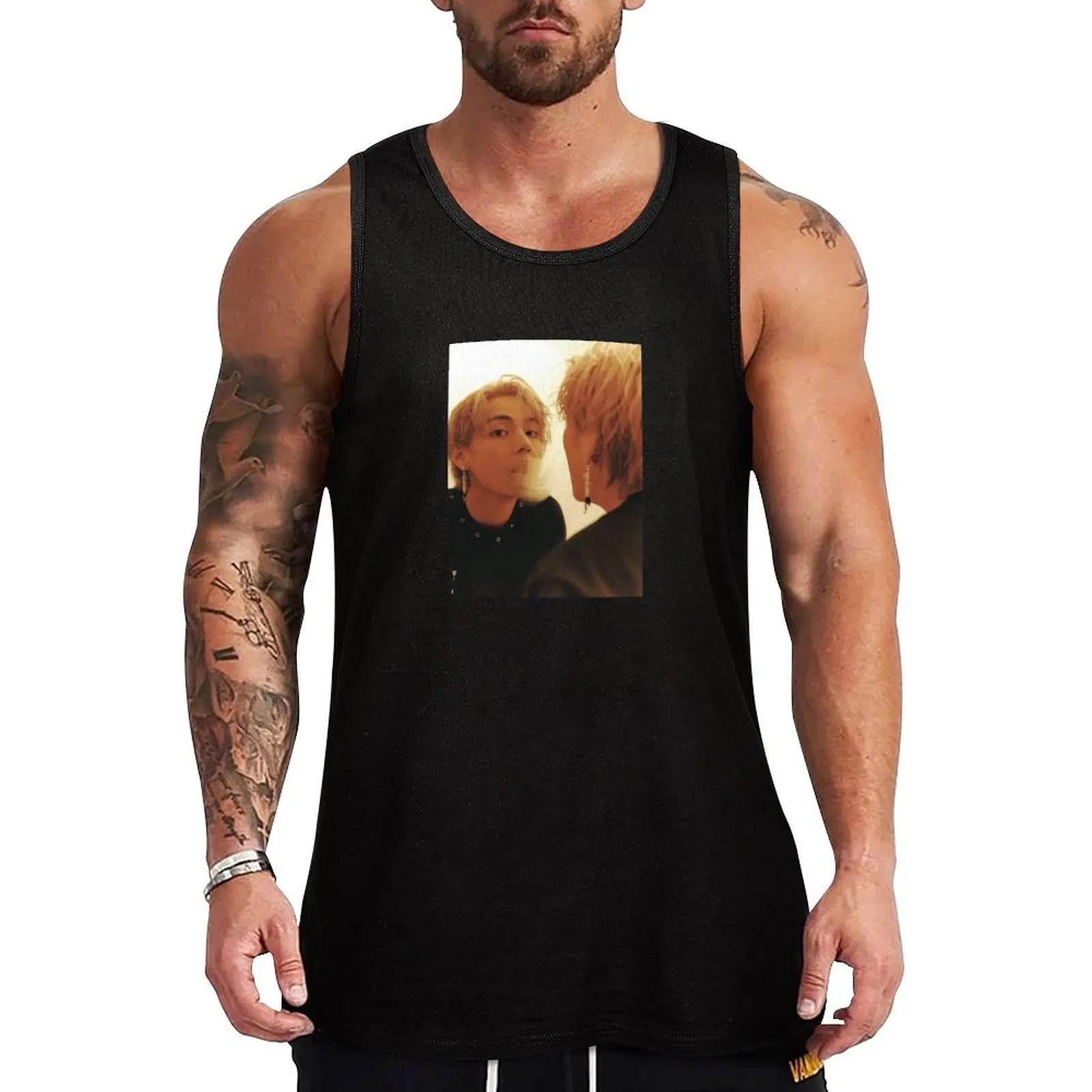 

Taehyung solo layover Tank Top Gym t-shirt man men clothes gym wear men