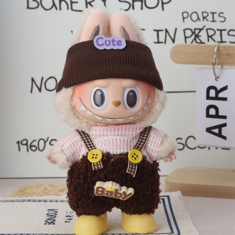 Mini roupas de boneca acessórios para coreia kpop exo 15-17cm labubu idol v1 v2 macacão conjunto roupas presente