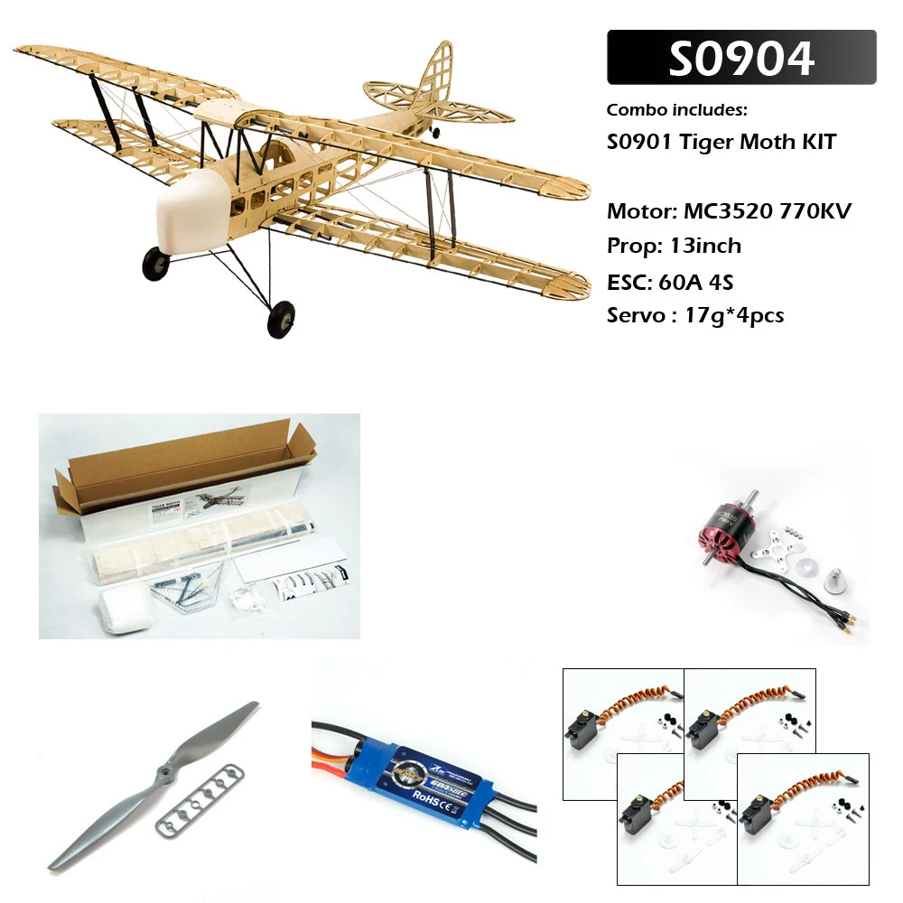 DW Hobby 1,4M Tiger Moth Doppeldecker-Bausatz – 55 Zoll Balsaholz EP/GP ARF S0904 – Detail 17