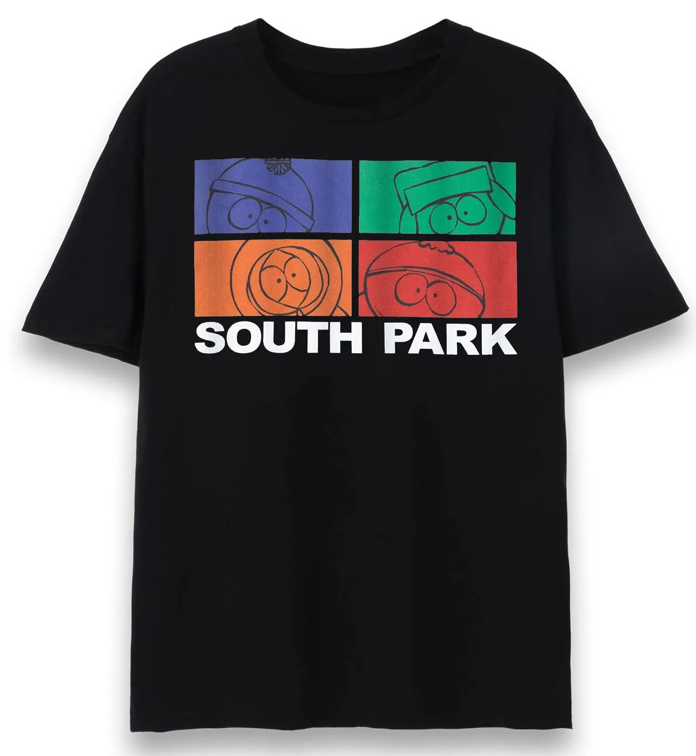 South Park Mens Short Sleeve T-Shirt Adults Black with Green Graffiti Graphic Tee Animated Comedy Series Apparel Top Cotton Tops